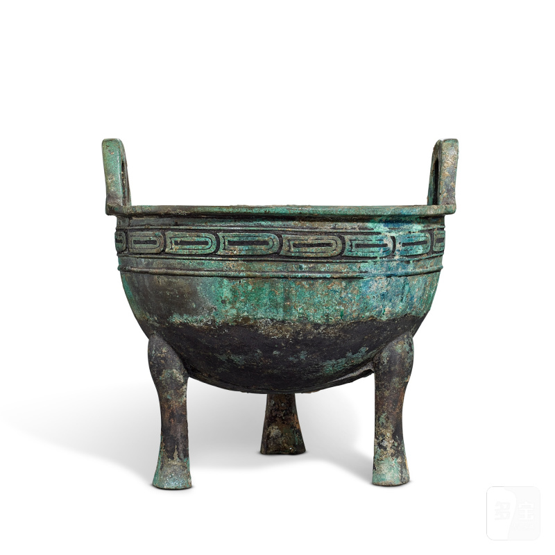 An inscribed archaic bronze ritual food vessel, ding, Late Western Zhou dynasty | 西周晚期 青銅羽紋鼎 - 图2